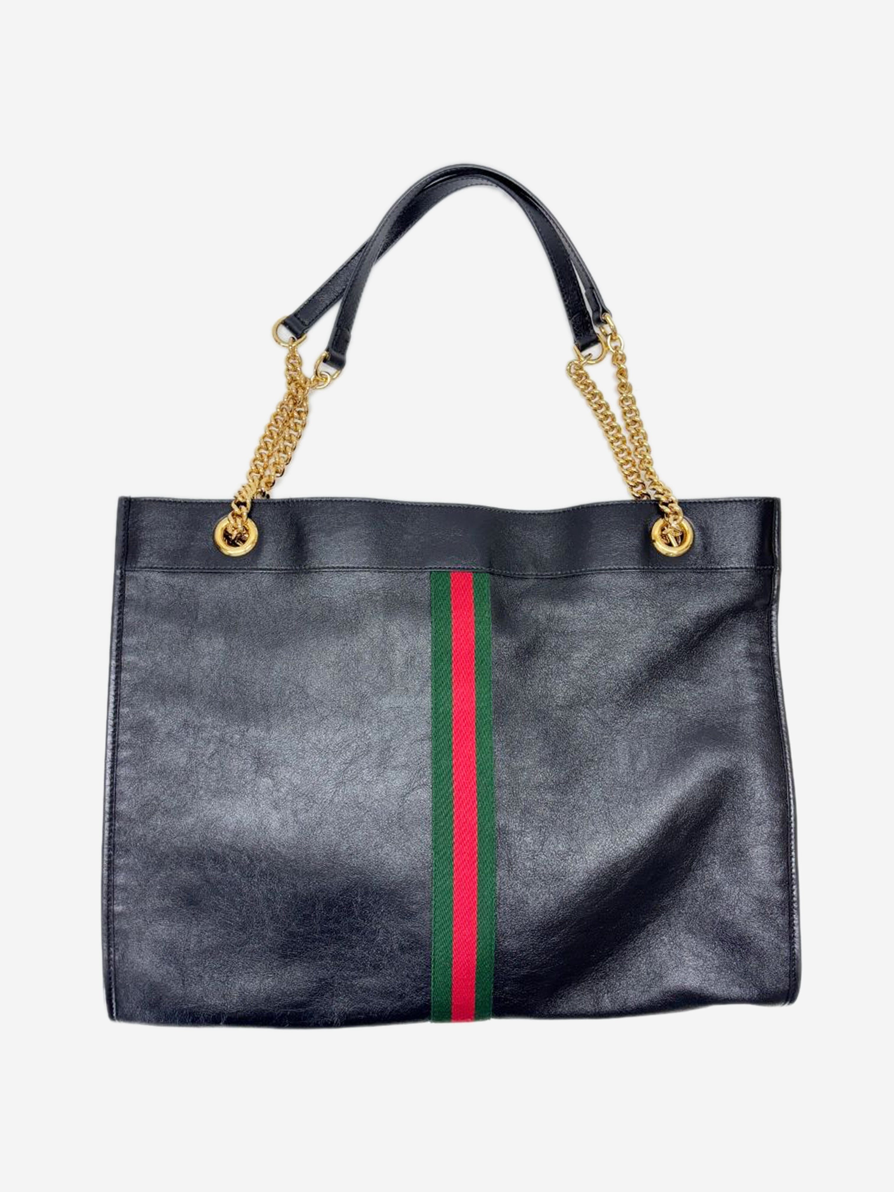Black leather rajah tiger tote bag Tote Bags Gucci 