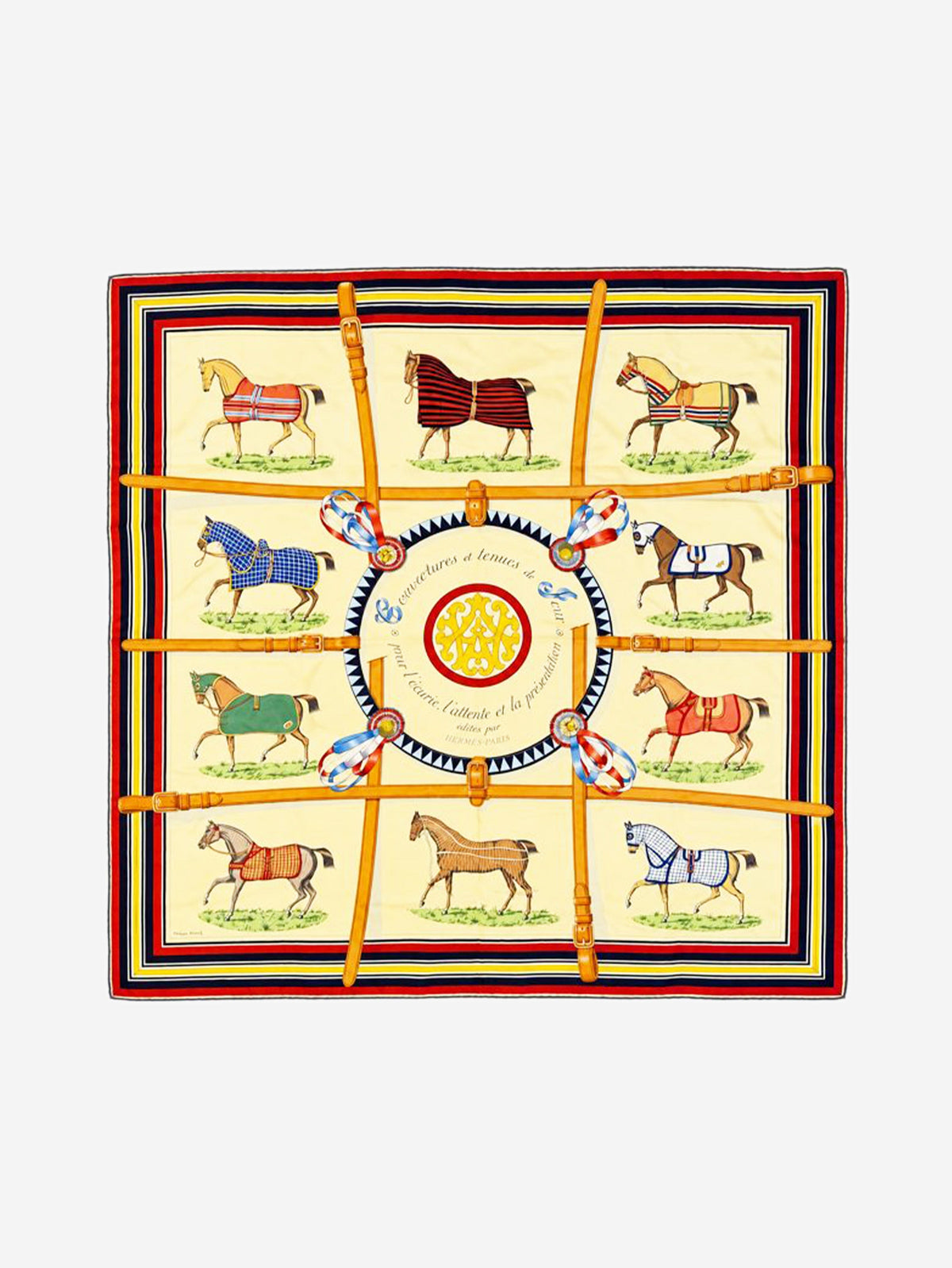 Multicolour silk horse printed scarf Scarves Hermes 