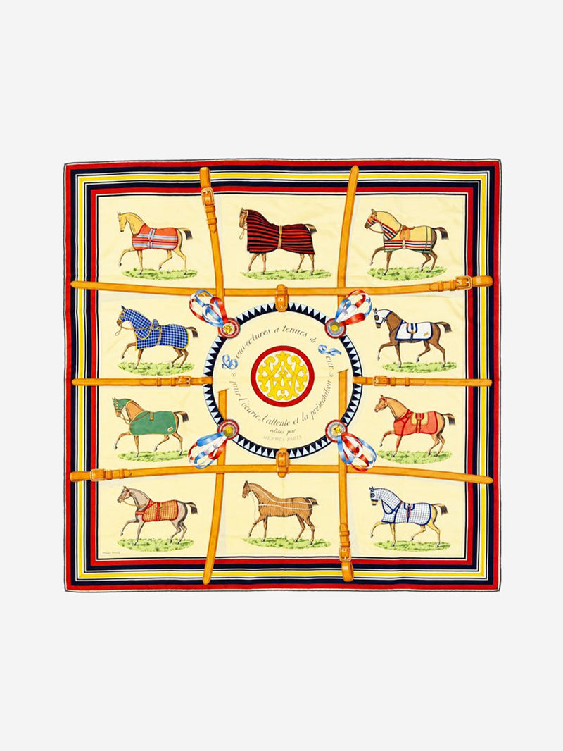 Multicolour silk horse printed scarf Scarves Hermes 