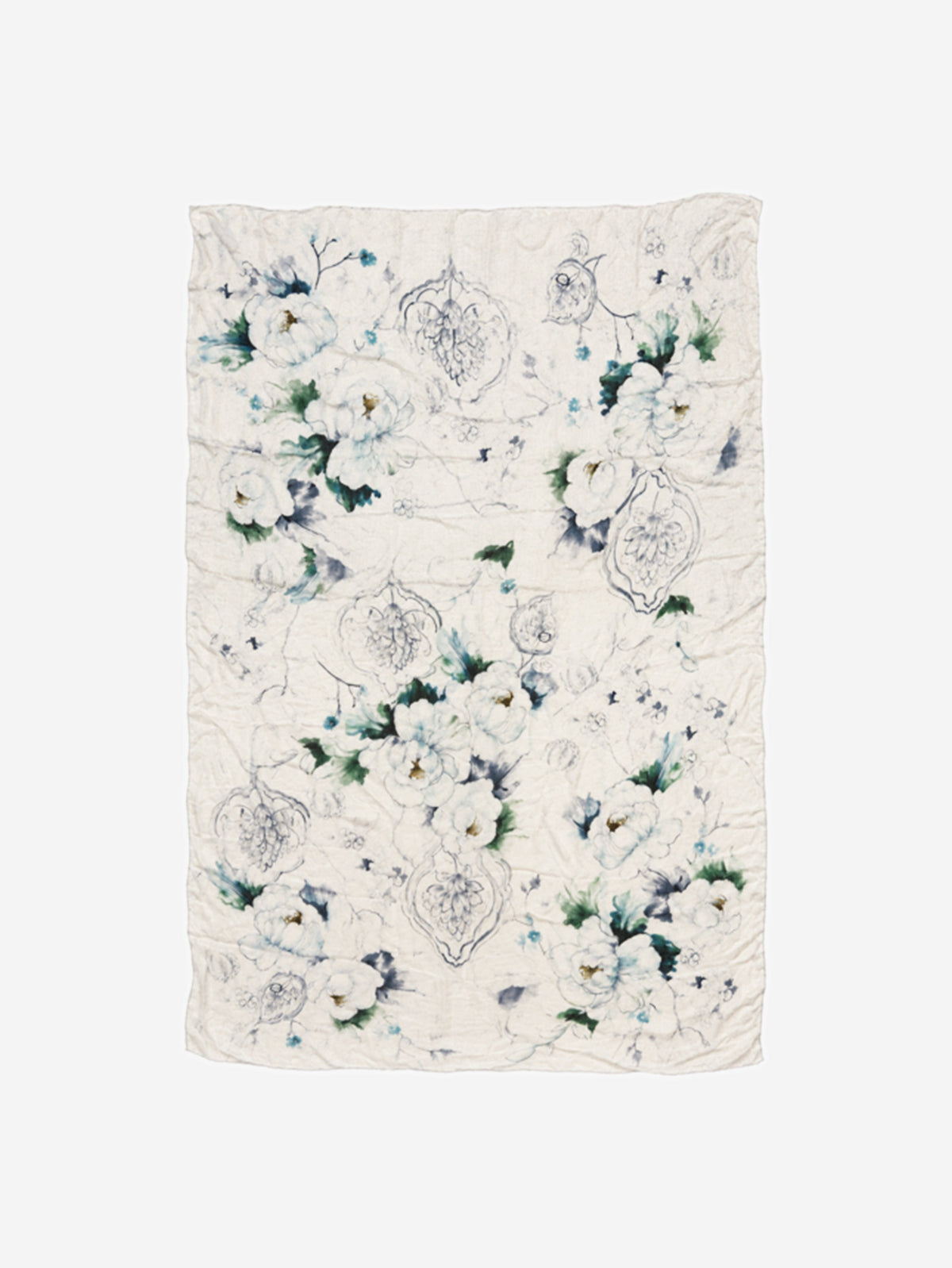 Blue sheer silk floral shawl Scarves Max Mara 