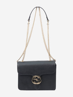 Black leather interlocking cross-body bag Cross-body bags Gucci 