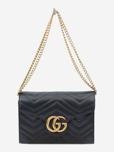 Black leather Marmont bag Cross-body bags Gucci 