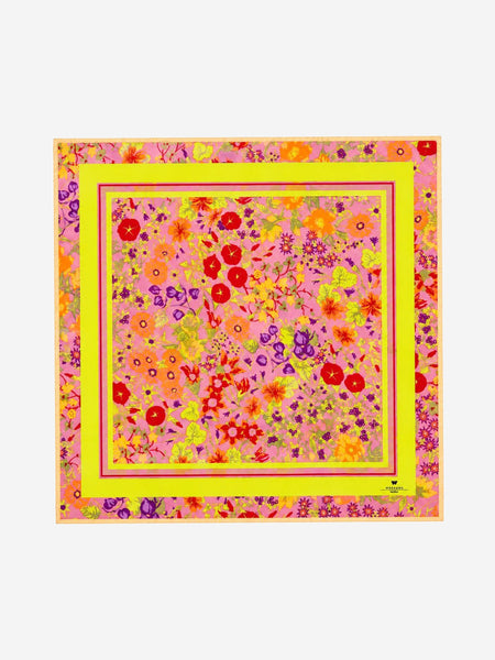 Pink silk floral scarf product image