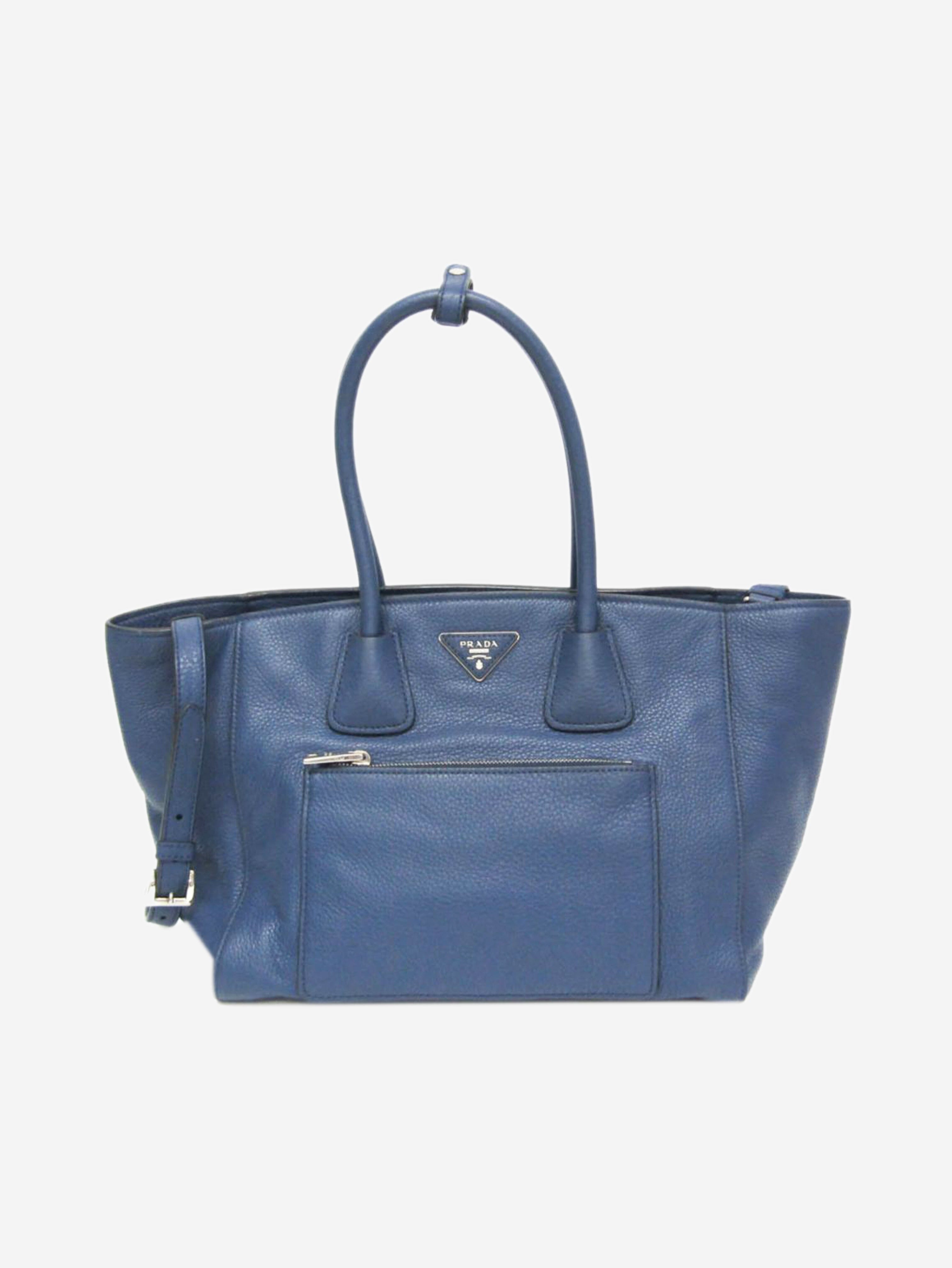 Blue Vitello Phenix leather 2way bag Tote Bags Prada 
