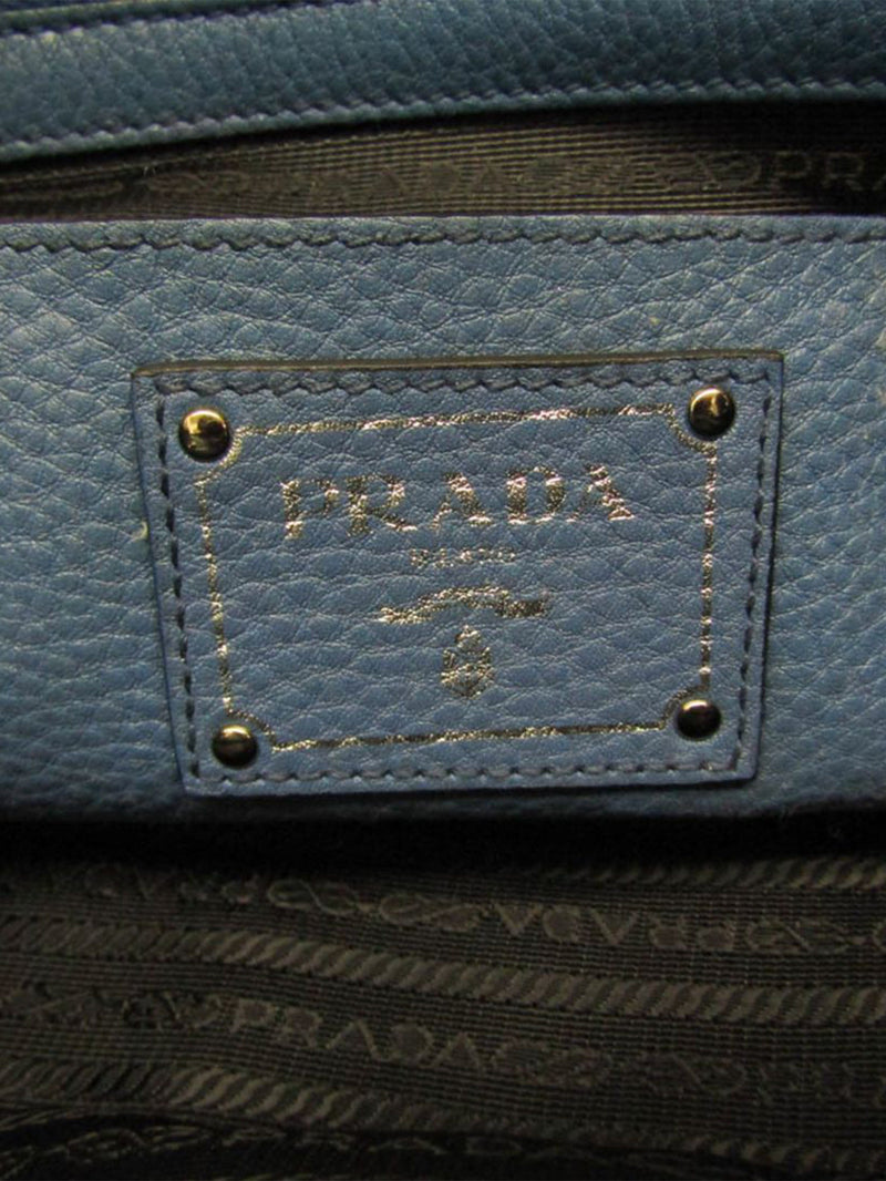 Blue Vitello Daino leather 2way bag Shoulder bags Prada 