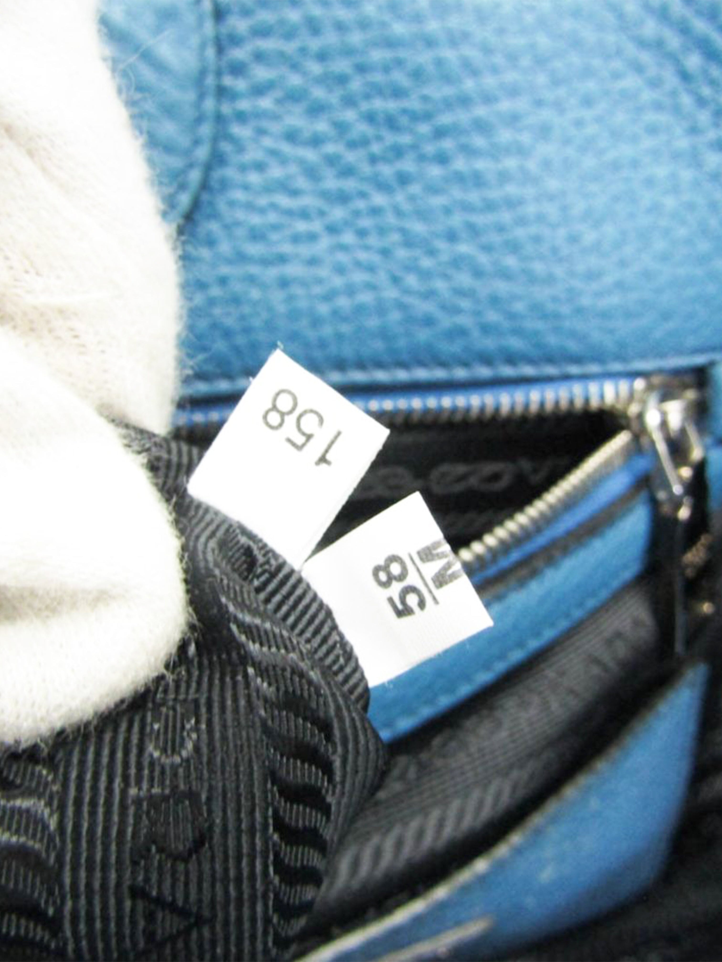 Blue Vitello Daino leather 2way bag Shoulder bags Prada 