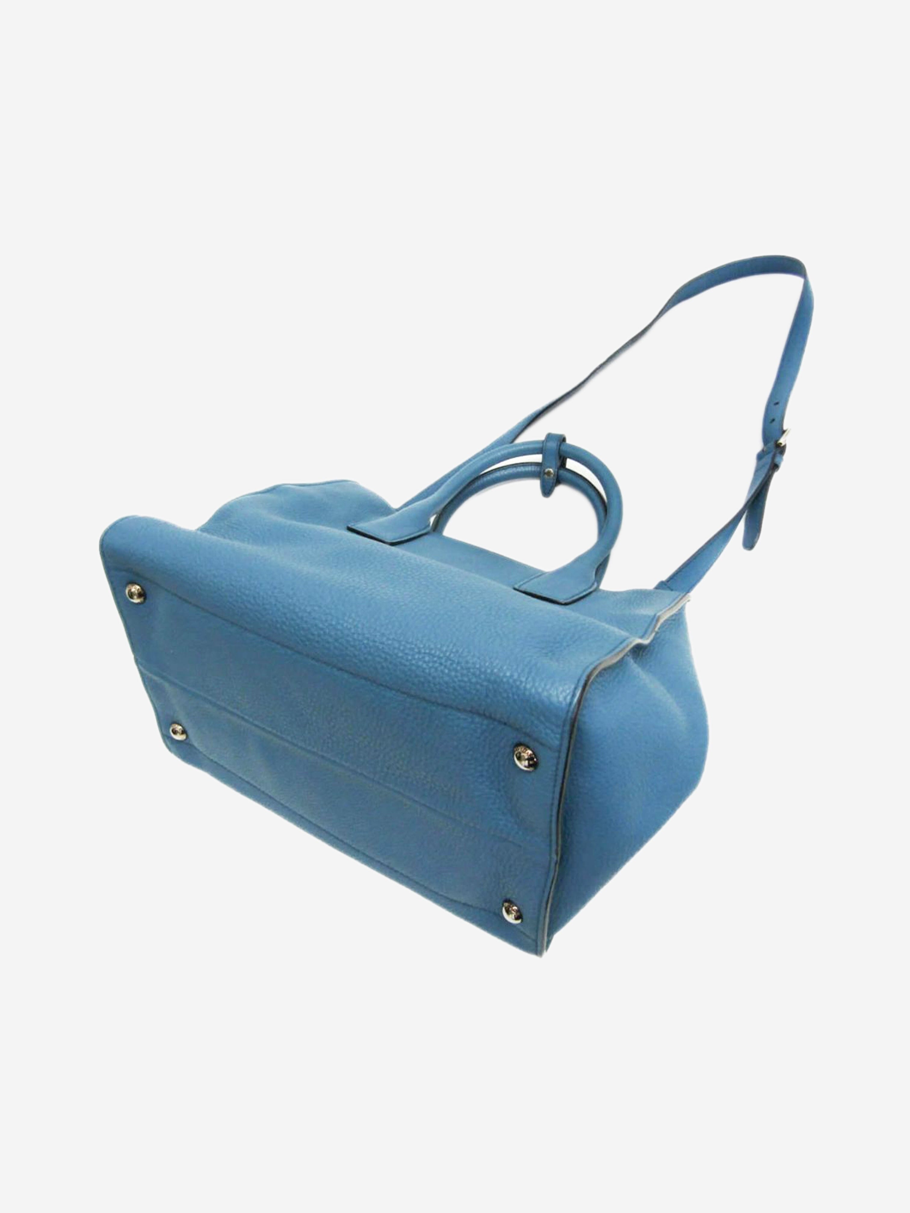 Blue Vitello Daino leather 2way bag Shoulder bags Prada 