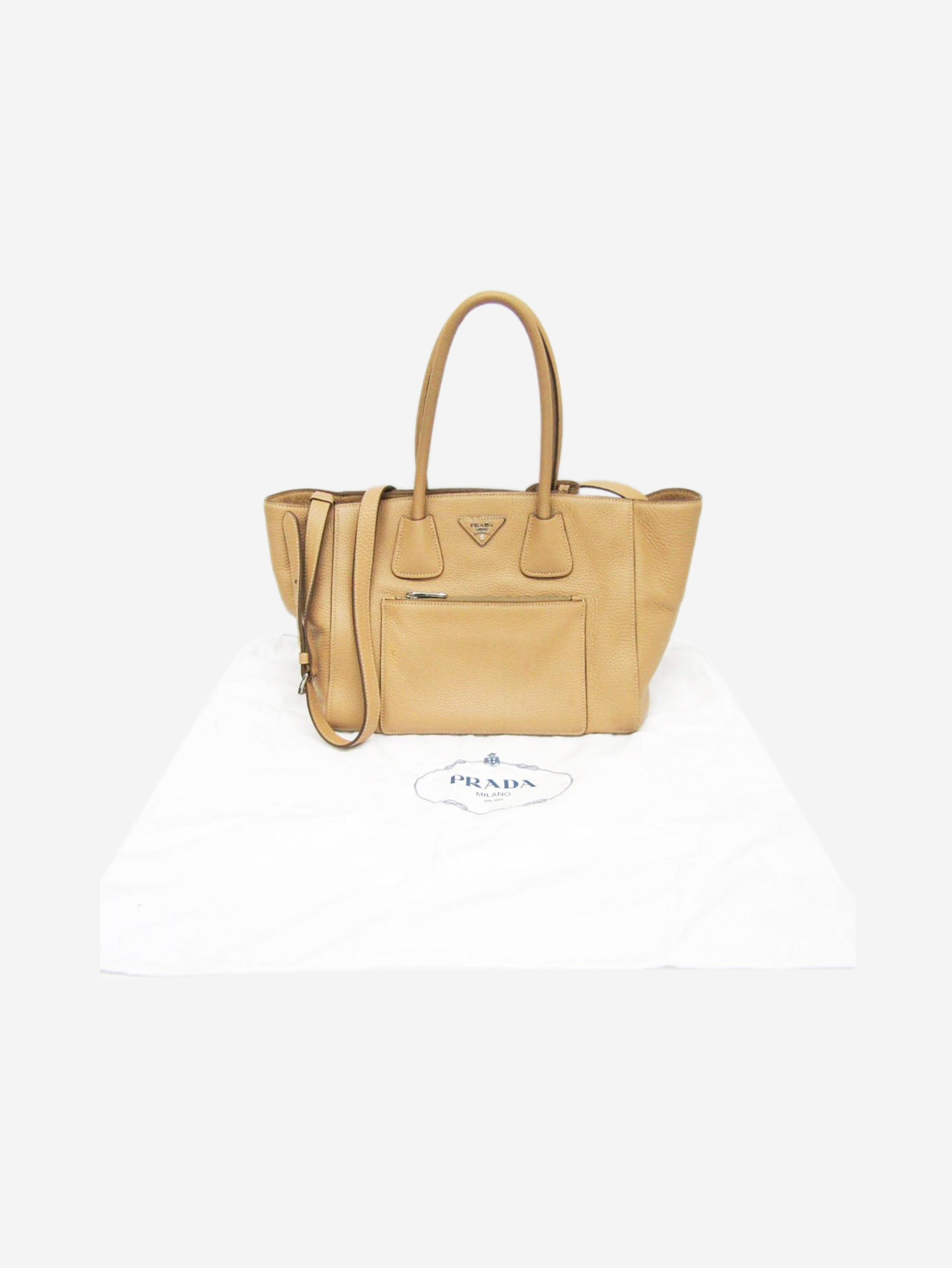 Neutral Vitello Phenix leather 2way bag Tote Bags Prada 
