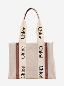 Chloe Neutral medium Woody tote bag