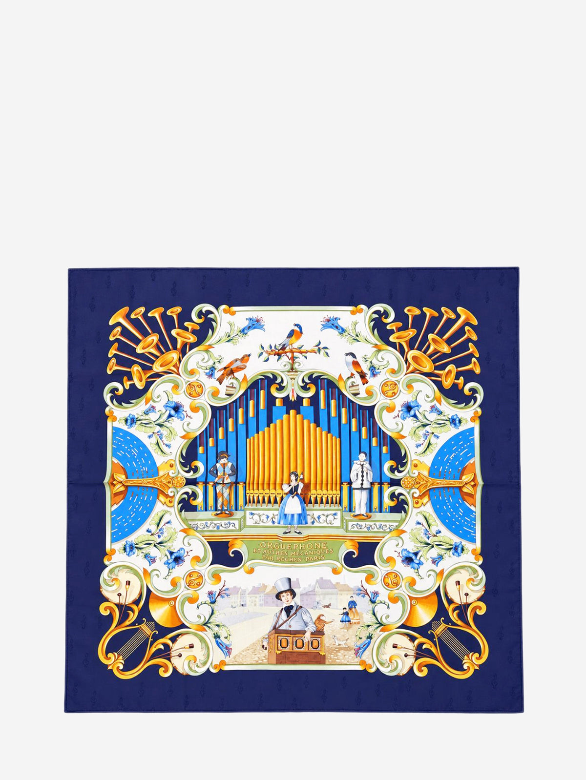 Blue silk printed scarf Scarves Hermes 