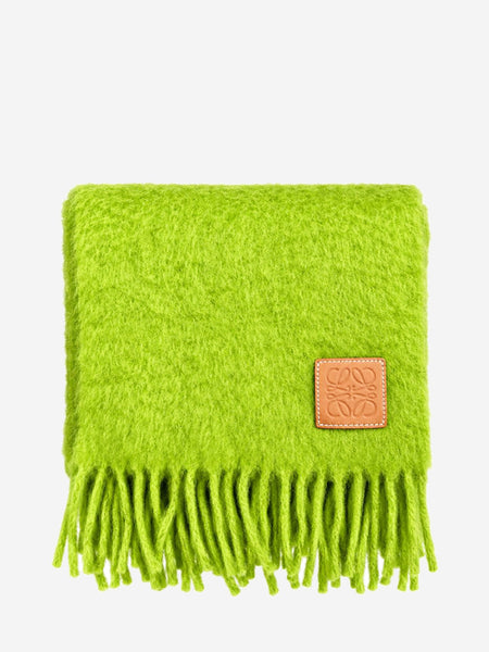 Green brushed alpaca Anagram scarf product image