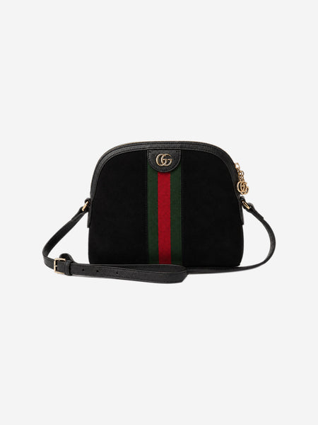 Black suede Ophidia shoulder bag product image