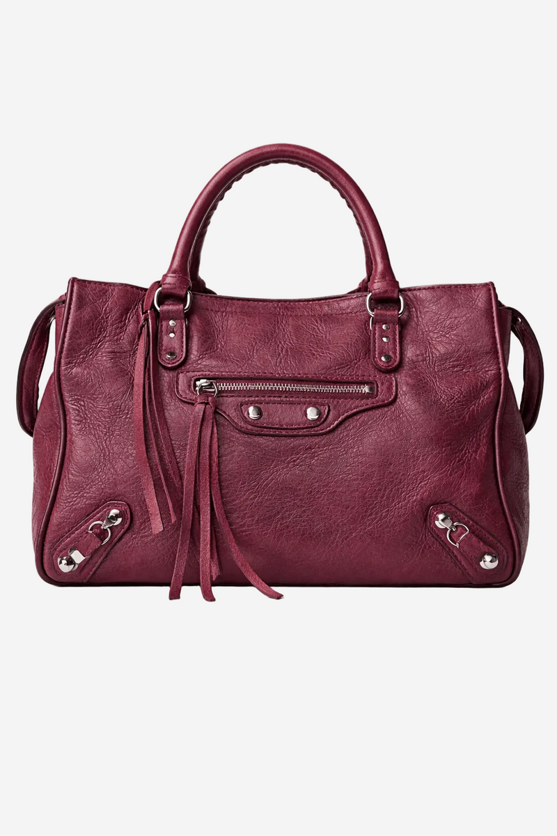 Burgundy Papier leather 2way bag Shoulder bags Balenciaga 