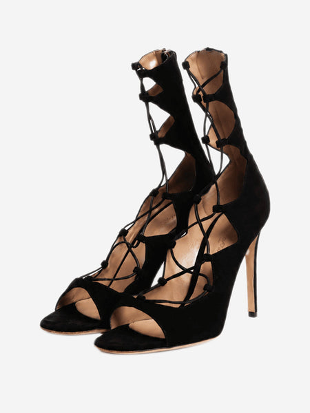 Black lace up heels - size EU 37 (UK 4) alternate image