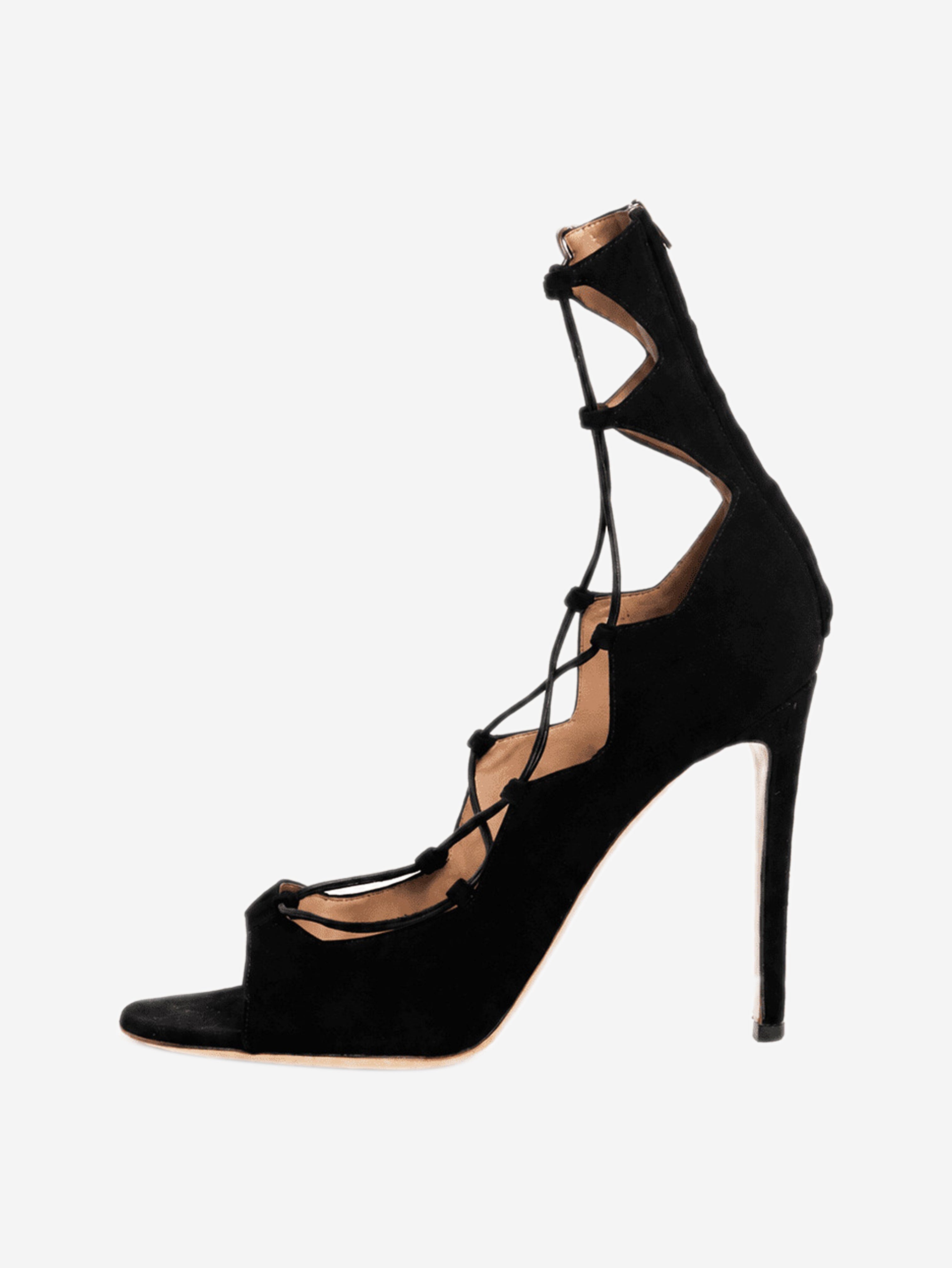 Black lace up heels - size EU 37 (UK 4) Heels Gianvito Rossi 
