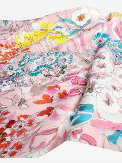 Pink floral silk twill scarf Scarves Gucci 