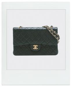 Chanel Black vintage 1989 medium lambskin Classic Double Flap bag