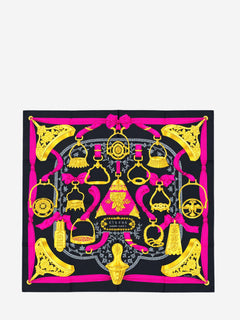 Black Etriers silk scarf Scarves Hermes 
