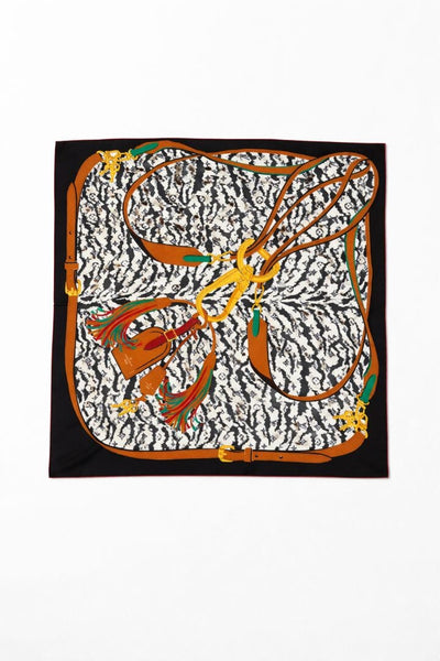 Black silk key chain printed scarf Scarves Louis Vuitton 