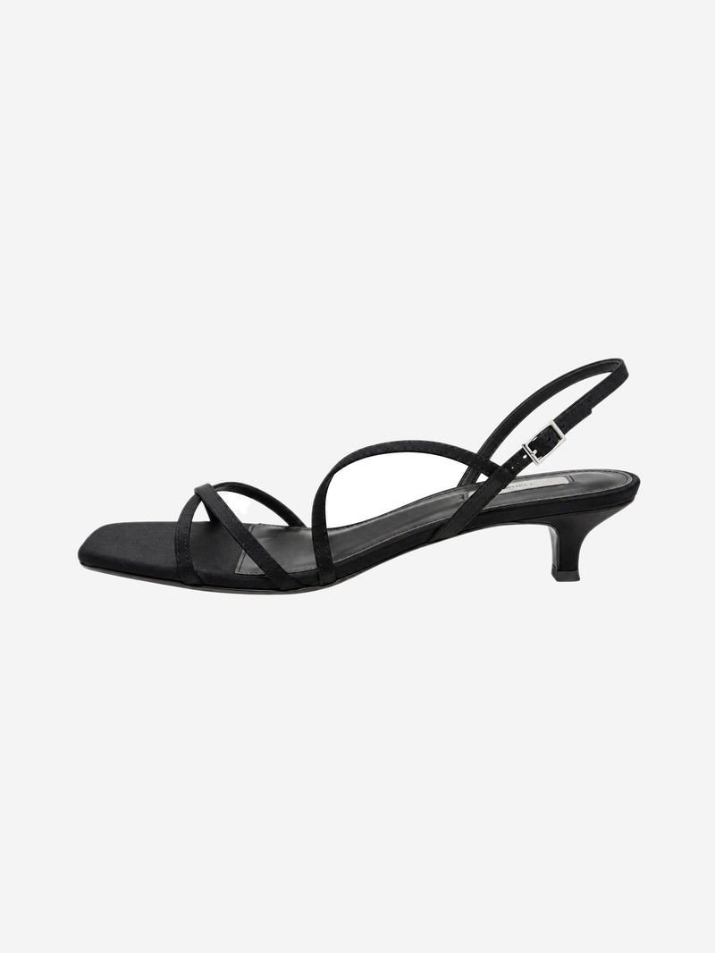 Black satin crossover kitten heel sandals - size EU 40 (UK 7) Heels Toteme 