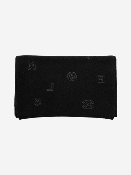 Black cashmere scarf product image