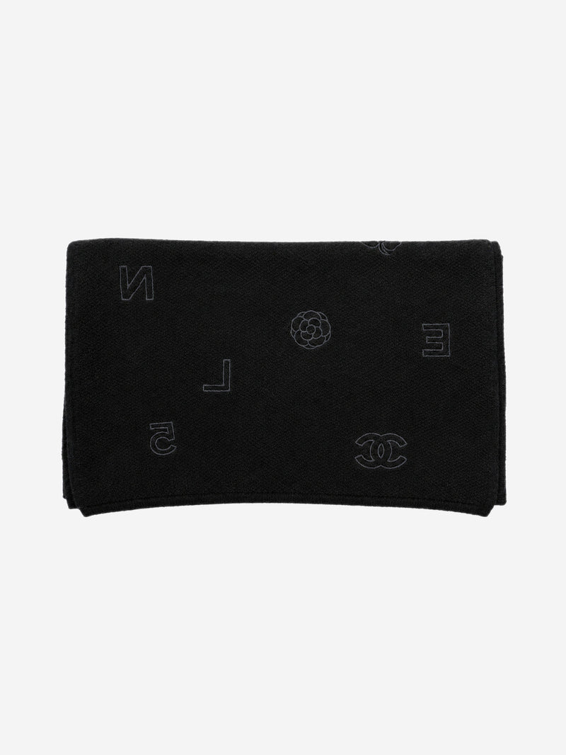 Black cashmere scarf Scarves Chanel 