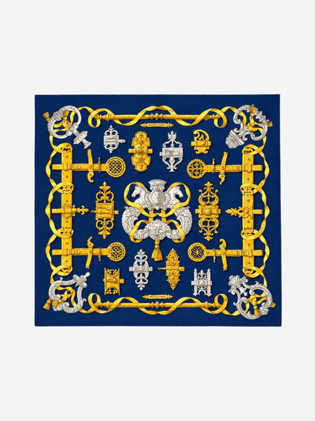 Blue Carré 90 Ferronnerie Ironwork silk scarf product image