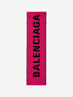 Pink logo wool scarf Scarves Balenciaga 