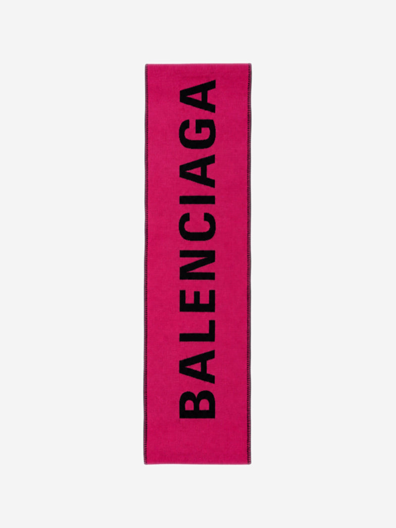 Pink logo wool scarf Scarves Balenciaga 