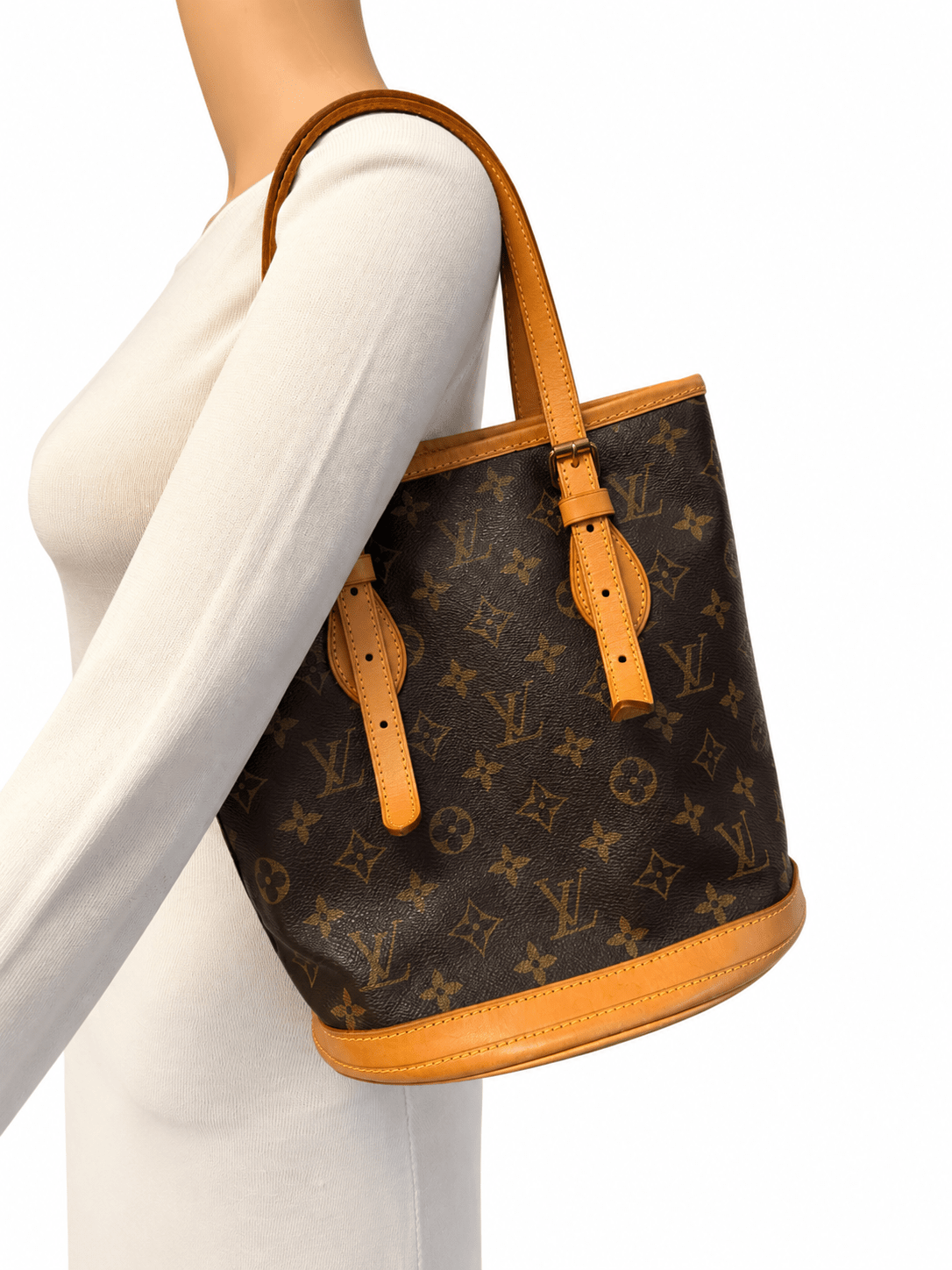 Brown Monogram canvas Petit Bucket bag Tote Bags Louis Vuitton 