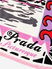 Pink printed silk scarf Scarves Prada 