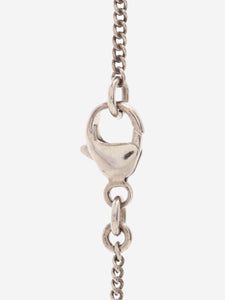 Chanel Silver CC necklace with faux pearl detail