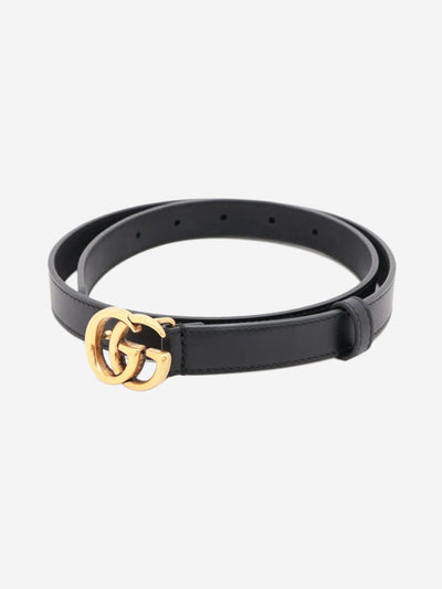 Black GG Marmont leather skinny belt Belts Gucci 