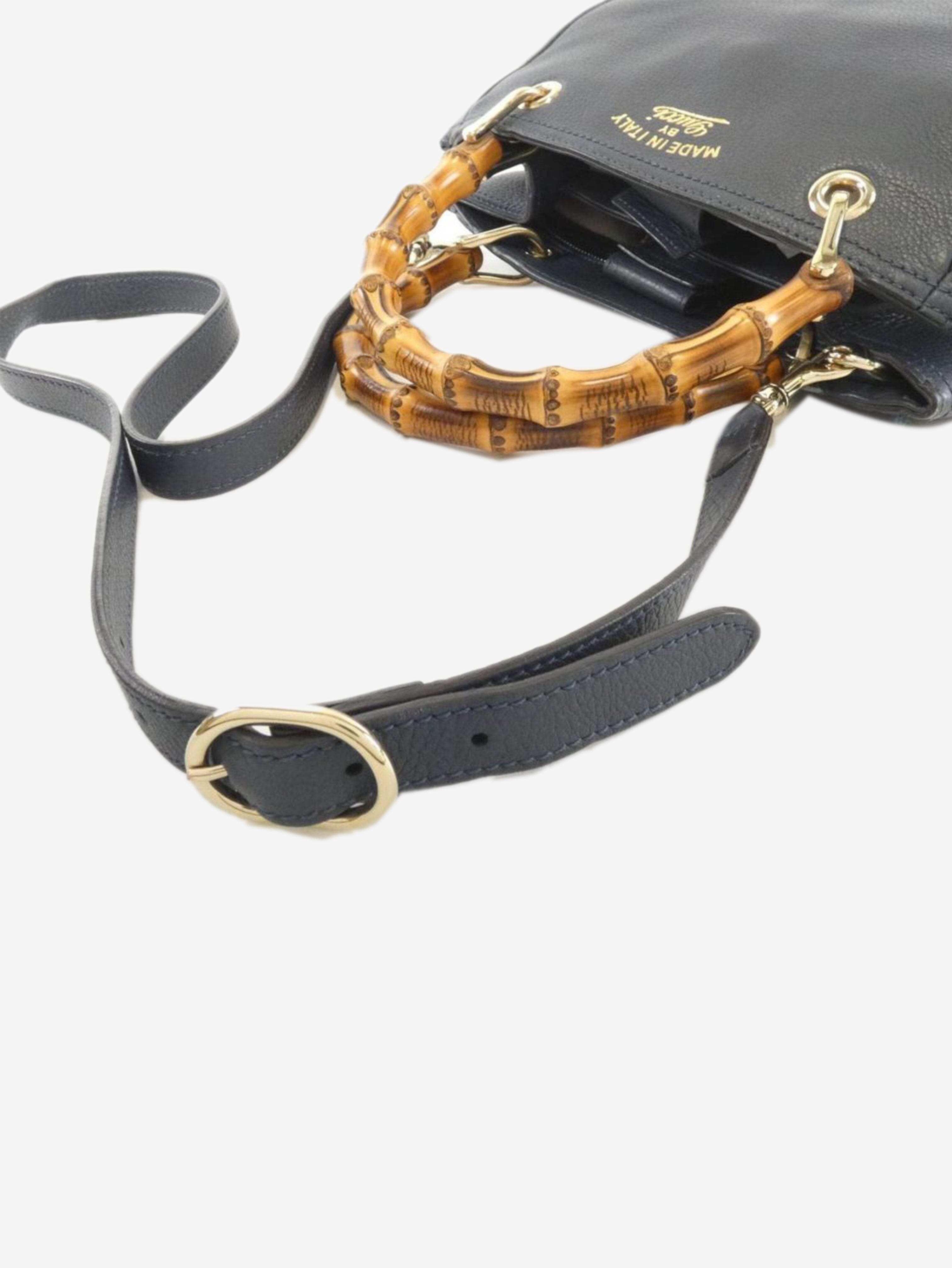 Navy Bamboo top handle bag Top Handle Bags Gucci 