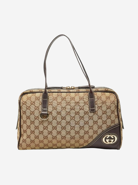 Brown GG canvas top handle bag product image