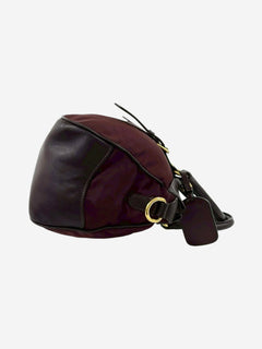Burgundy nylon and leather top handle bag Top Handle Bags Prada 