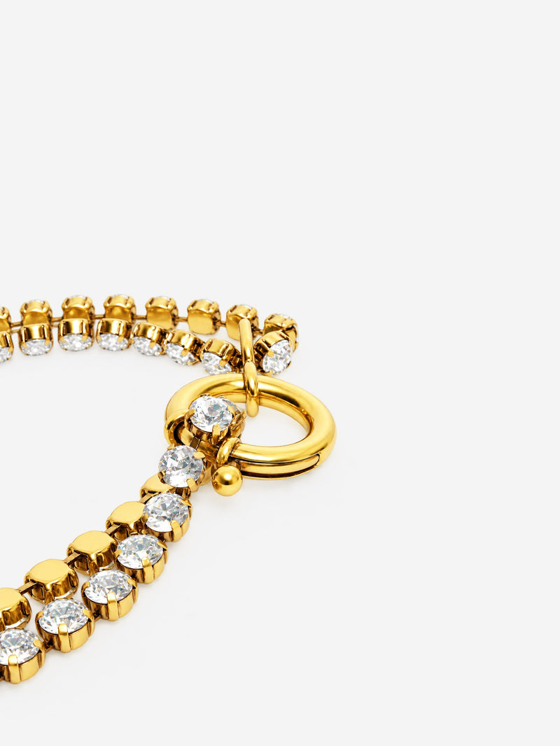 Gold crystal double-row choker necklace Necklaces Balenciaga 