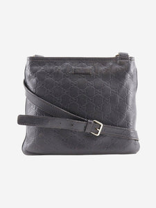 Gucci Black GG leather crossbody bag