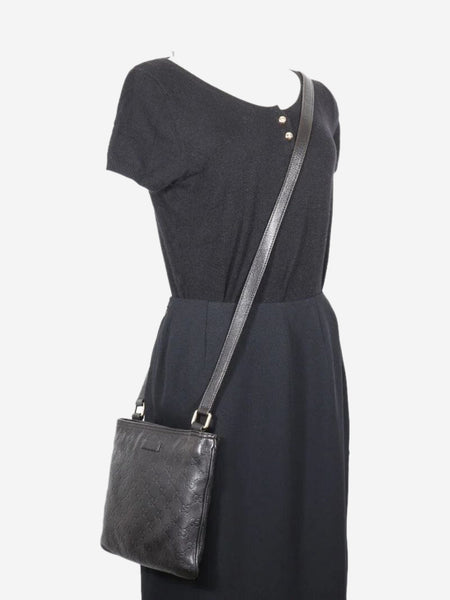 Black GG leather crossbody bag alternate image