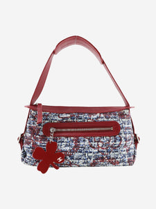 Chanel Red and blue 2005 Tweed leather shoulder bag