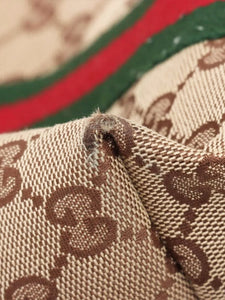 Gucci Brown GG canvas and leather tote bag