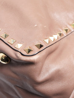 Brown rockstud leather tote bag Bags Valentino 