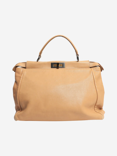 Neutral Peekaboo leather bag Top Handle Bags Fendi 