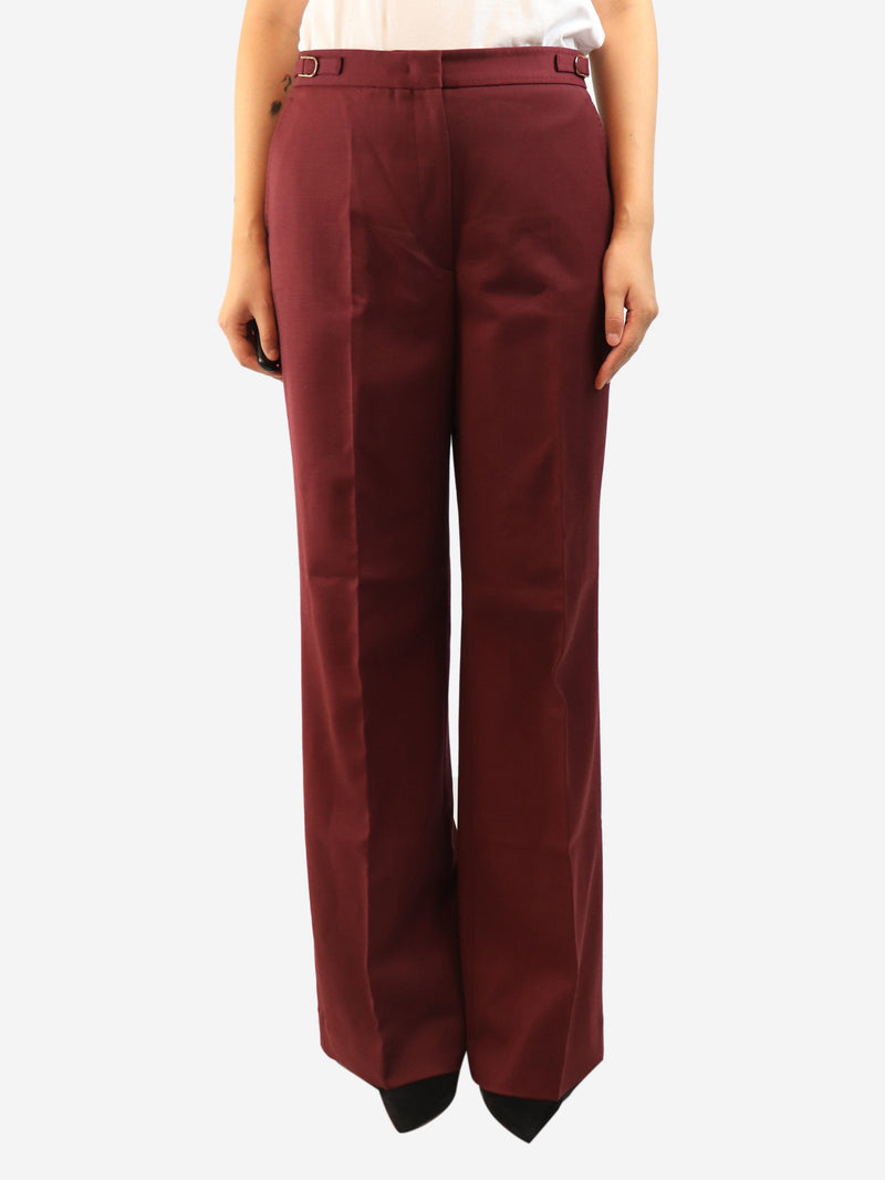 Burgundy wool trousers - size UK 12 Trousers Gabriela Hearst 