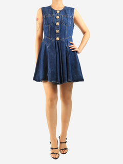 Blue denim skater mini dress - size UK 12 Dresses self-portrait 