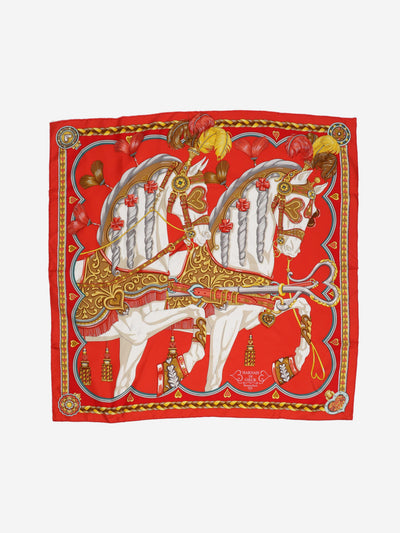 Red Harnais De Coeur silk scarf Scarves Hermes 