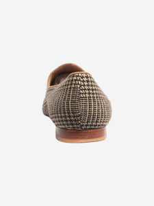 Le Monde Beryl Brown tweed check flat shoes - size EU 42