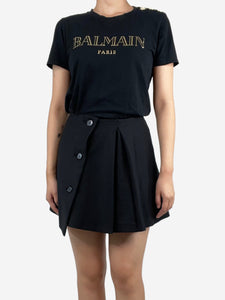 Balmain Black graphic logo T-shirt - size S