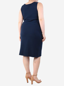 Lauren Ralph Lauren Navy blue sleeveless ribbed midi dress - size XL
