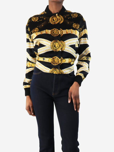 Black silk printed jacket - size UK 6 Coats & Jackets Versus by Versace 